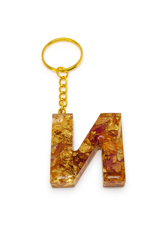 Porte-clé "lettre N" en résine - Personnalisable