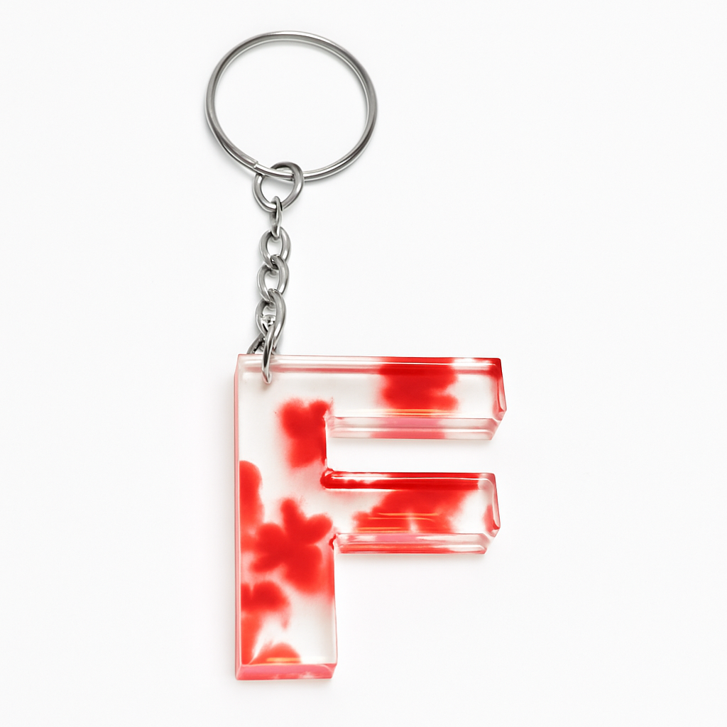 Porte-clé "Lettre F" en résine - Personnalisable
