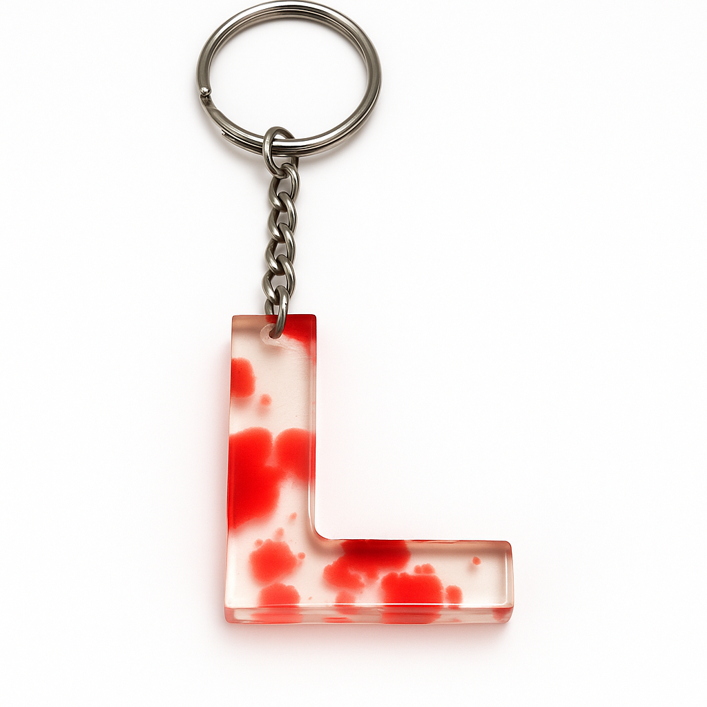 Porte-clé "lettre L" en résine - Personnalisable
