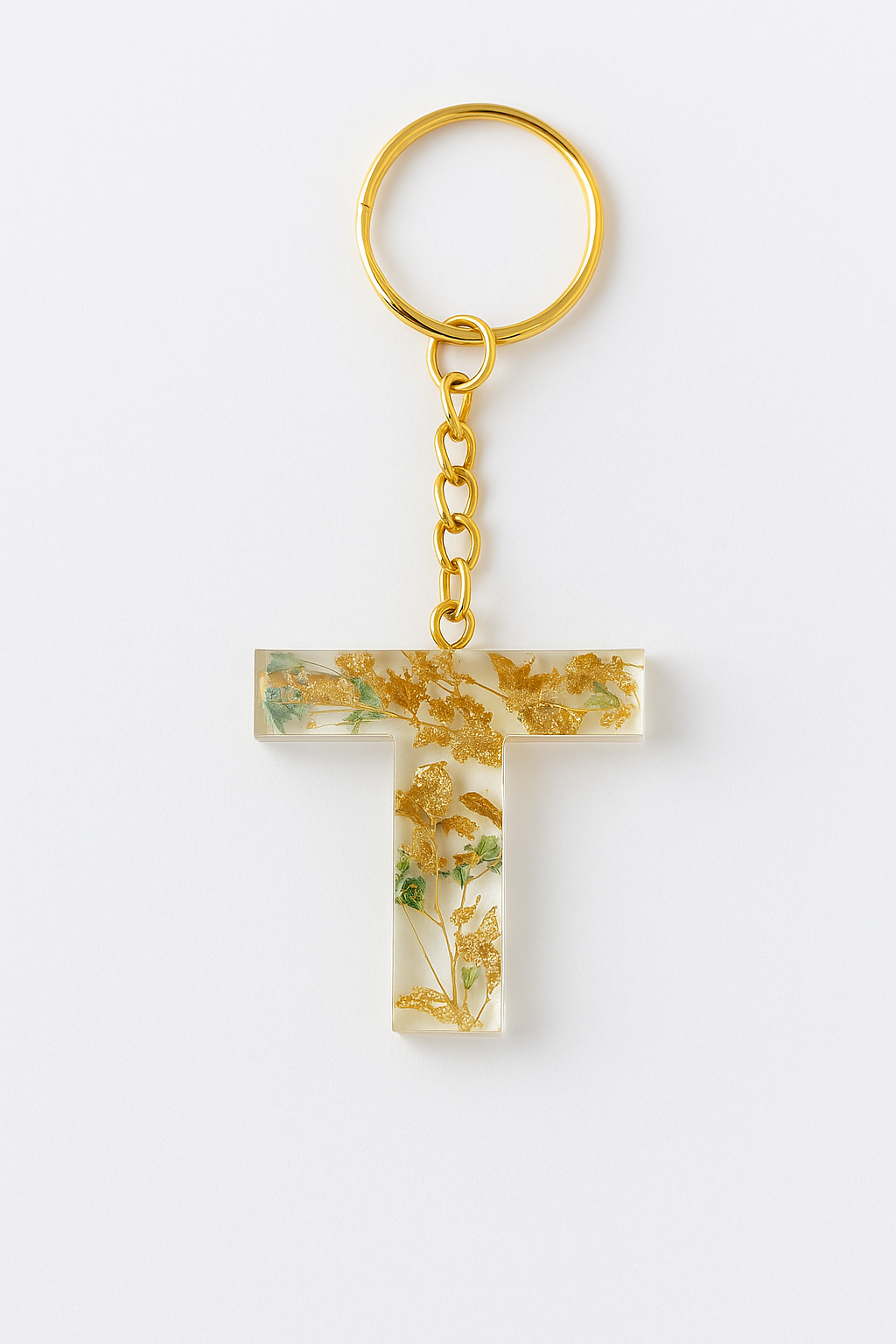 Porte-clé "lettre T" en résine - Personnalisable