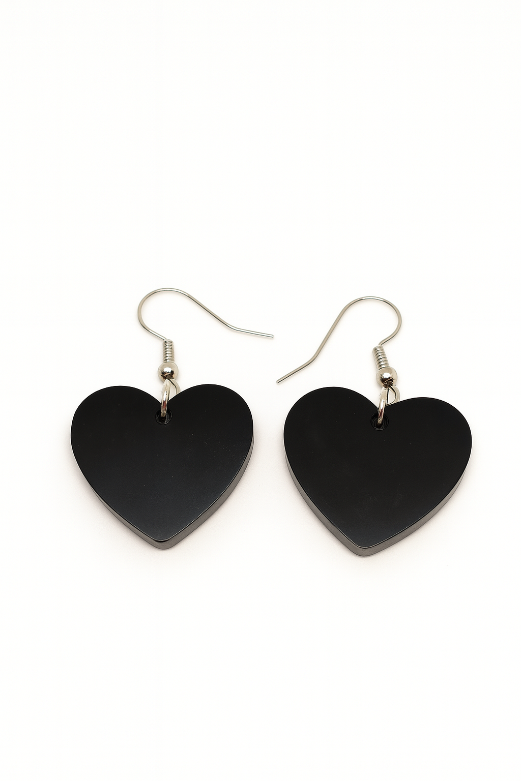 Boucles “Cœur Sombre” – Noir mat