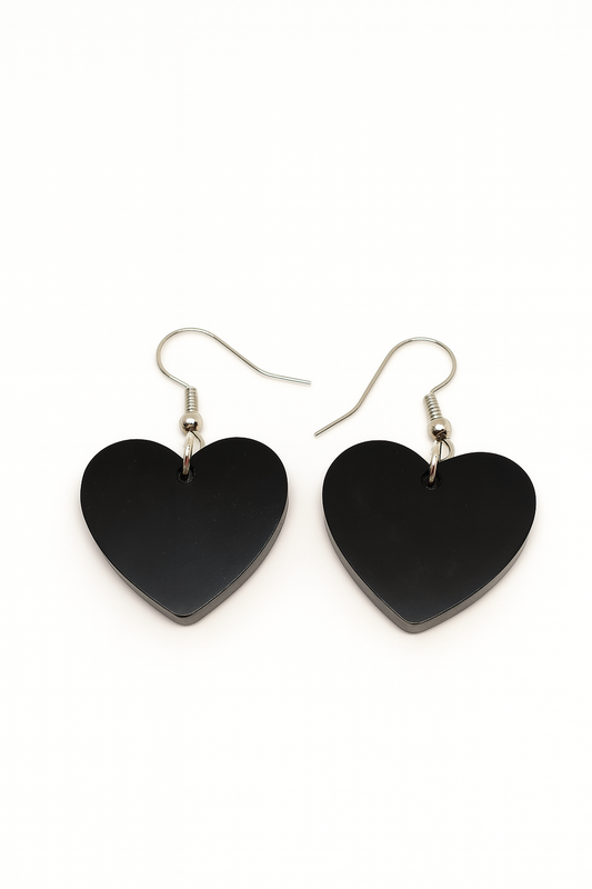 Boucles “Cœur Sombre” – Noir mat