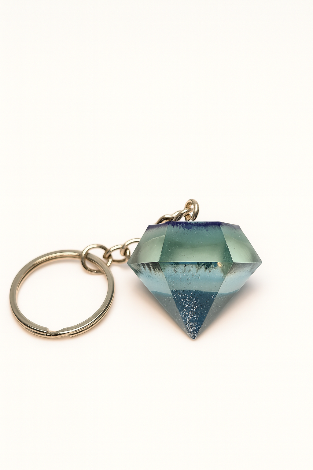 Porte-clé Résinou – Diamant Étincelant en Résine