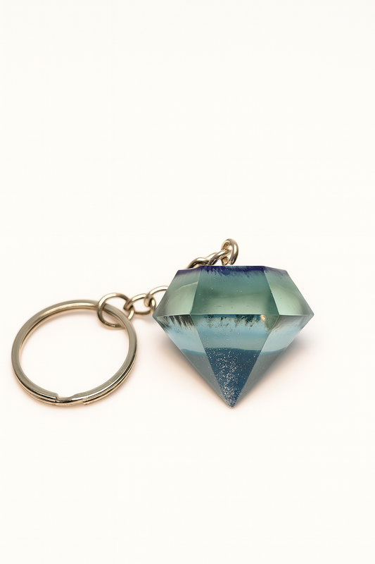Porte-clé Résinou – Diamant Étincelant en Résine