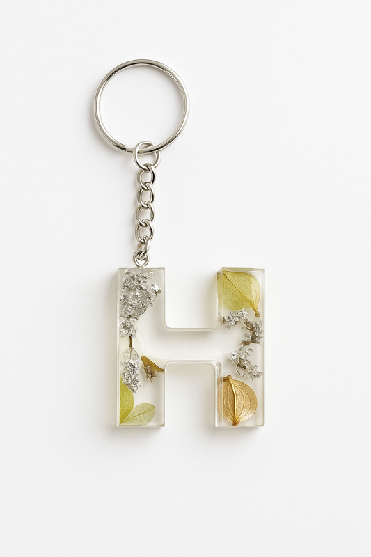 Porte-clé "Lettre H" en résine - Personnalisable