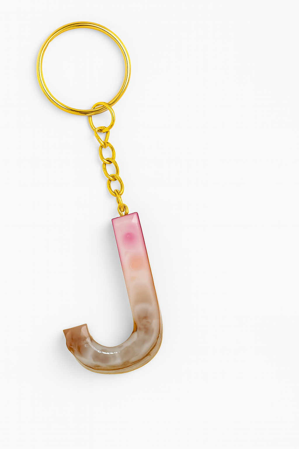 Porte-clé "lettre J" en résine - Personnalisable