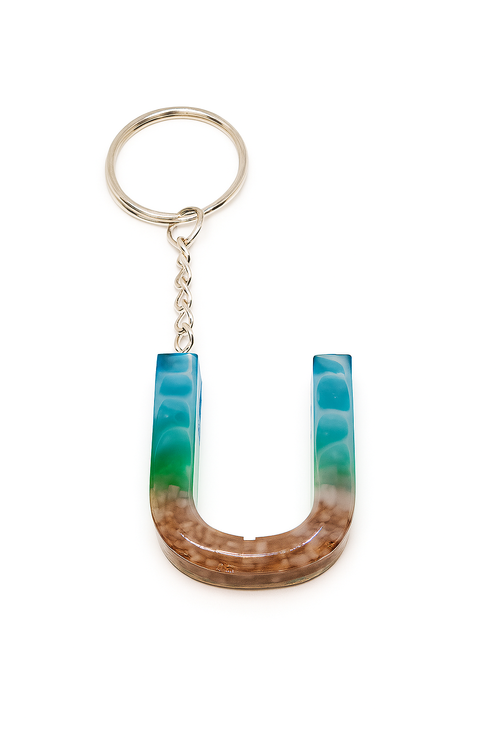 Porte-clé "lettre U" en résine - Personnalisable