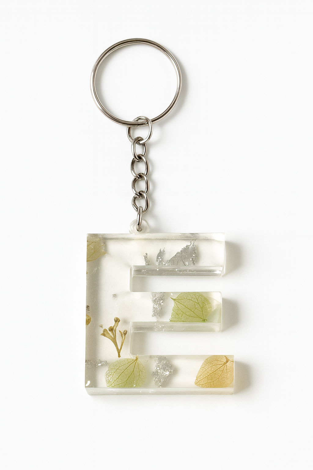 Porte-clé "Lettre E" en résine - Personnalisable