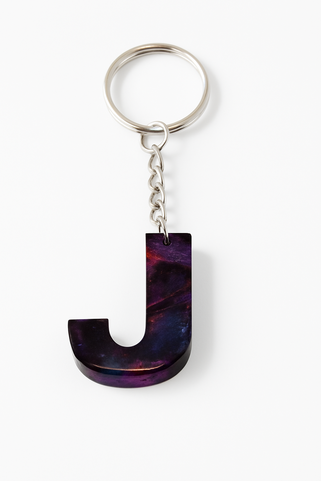 Porte-clé "lettre J" en résine - Personnalisable