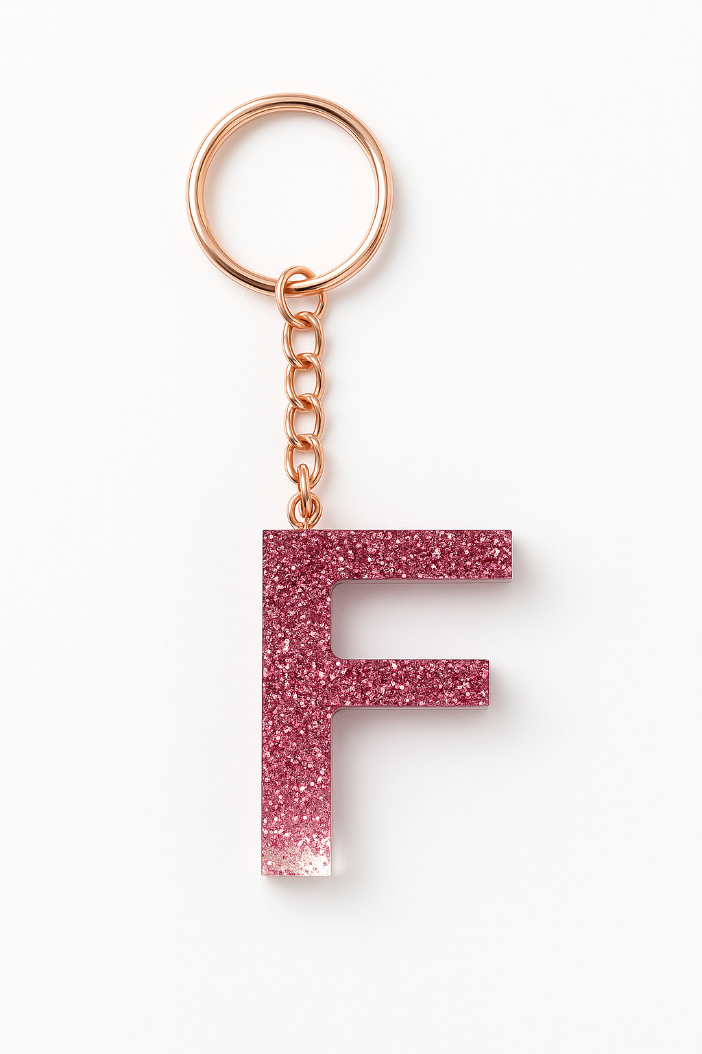 Porte-clé "Lettre F" en résine - Personnalisable