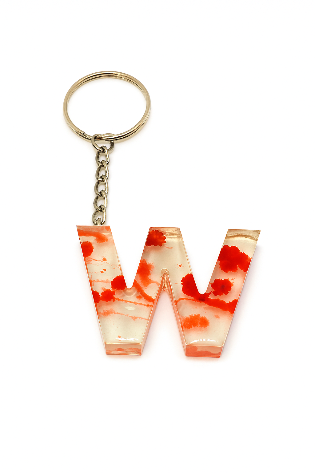 Porte-clé "lettre W" en résine - Personnalisable