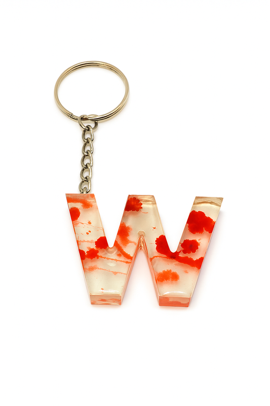 Porte-clé "lettre W" en résine - Personnalisable