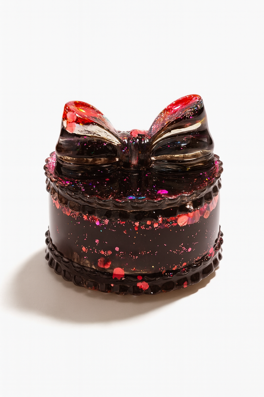 Mini boîte Bijou Nocturne – Nœud & Paillettes