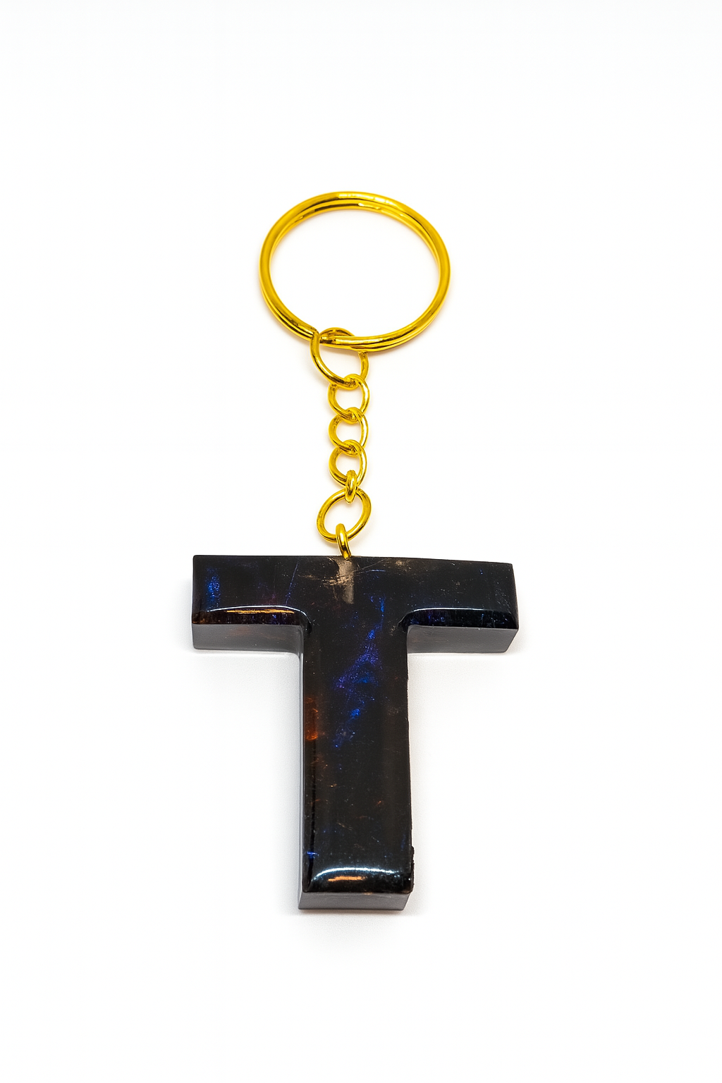 Porte-clé "lettre T" en résine - Personnalisable