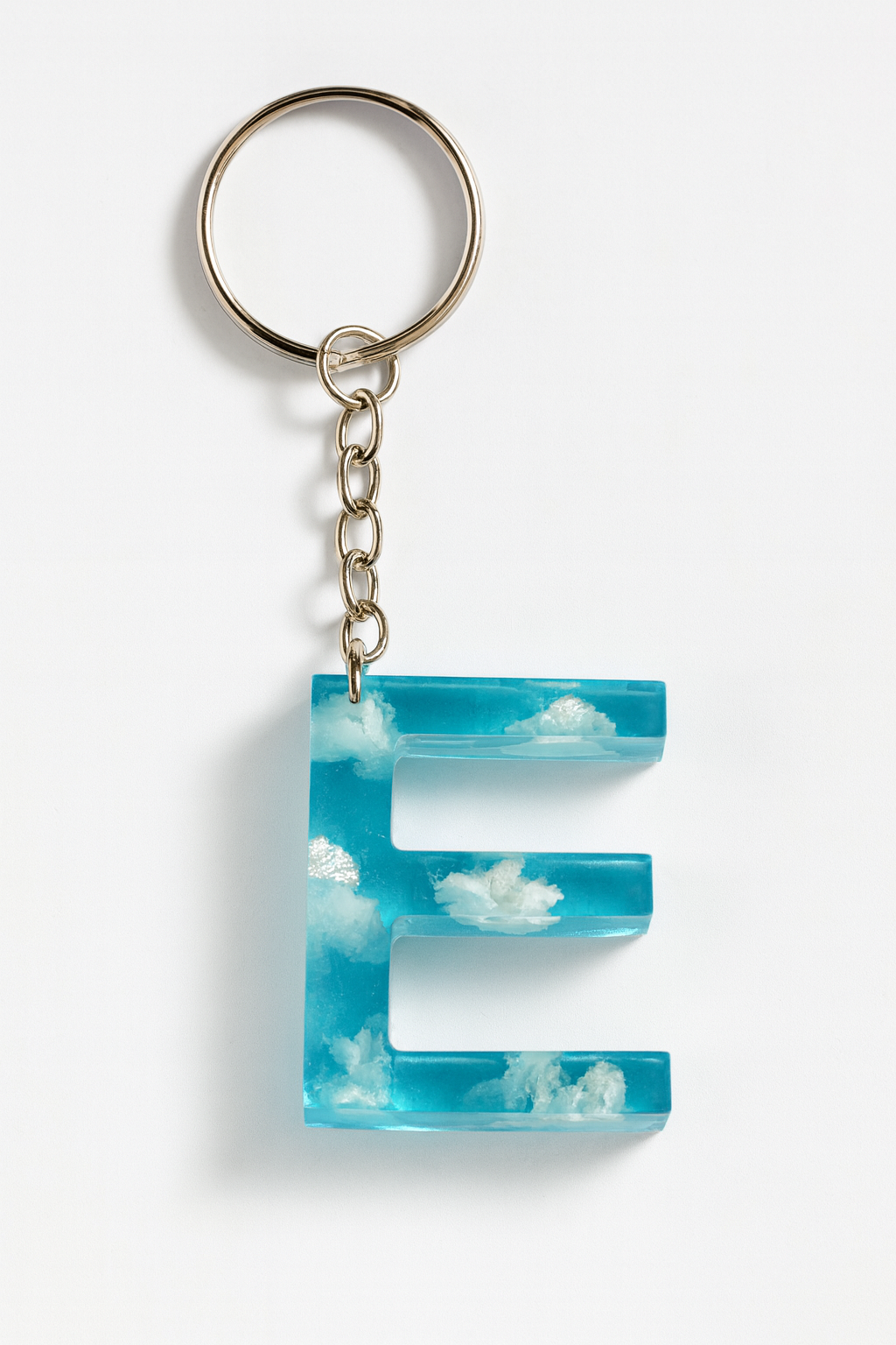 Porte-clé "Lettre E" en résine - Personnalisable