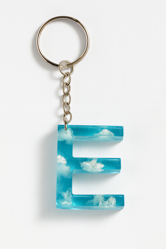 Porte-clé "Lettre E" en résine - Personnalisable